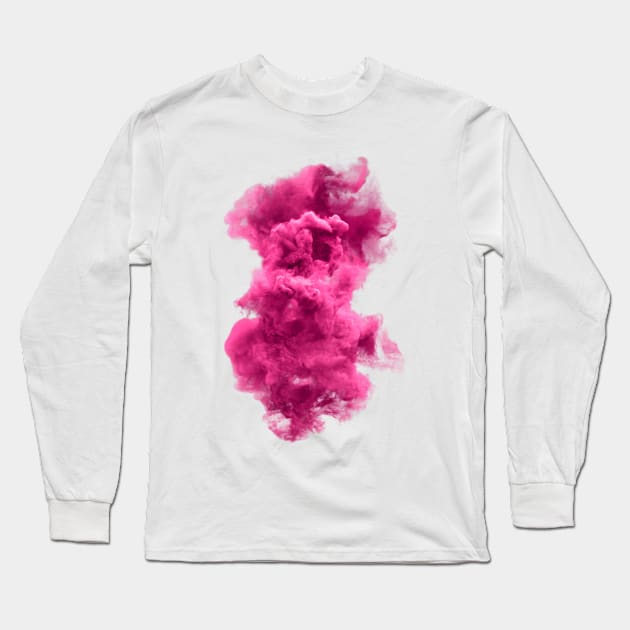Pink and white cloud Long Sleeve T-Shirt by PallKris